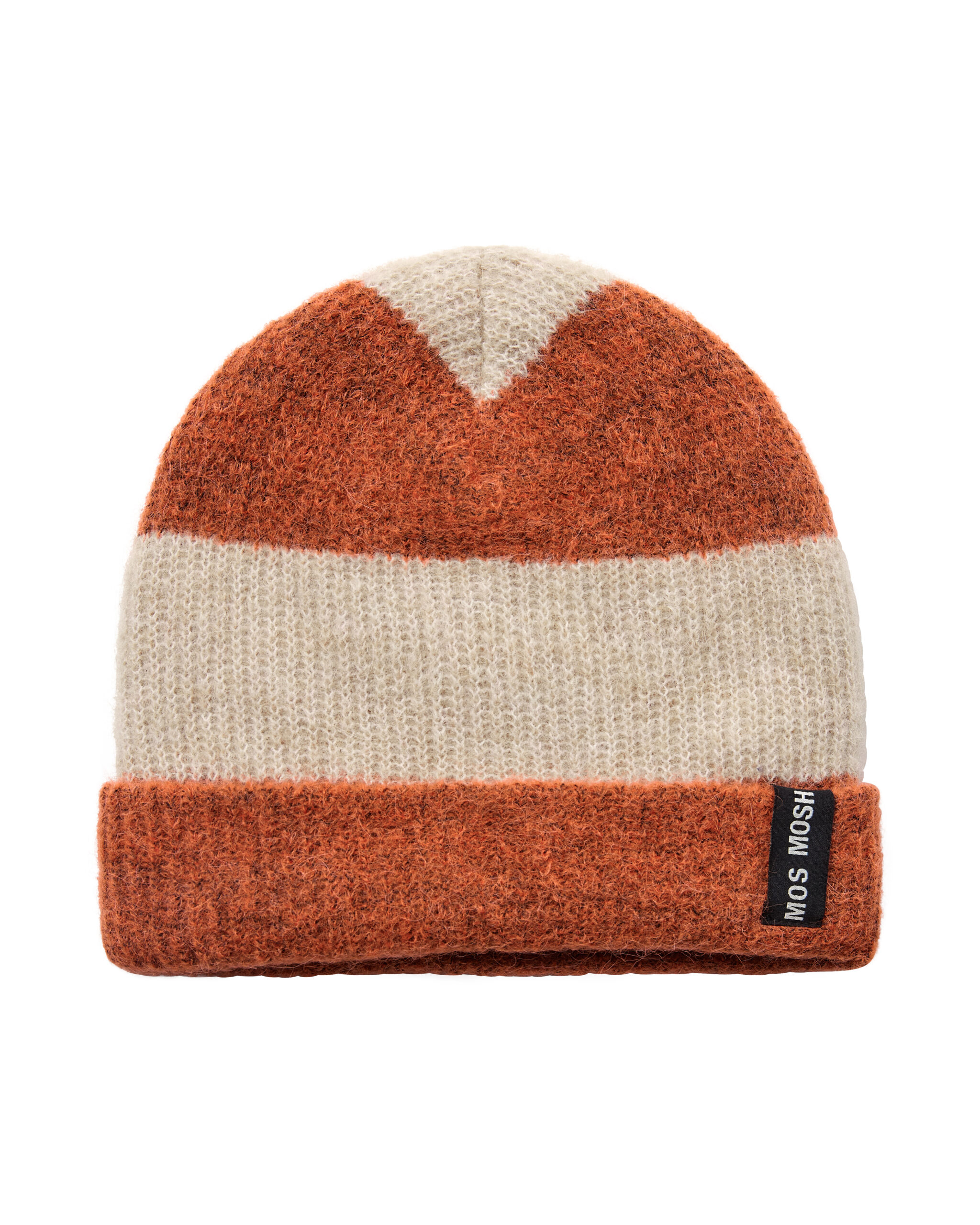 Mos Mosh Thora Stripe Knit Hat - Burnt Ochre