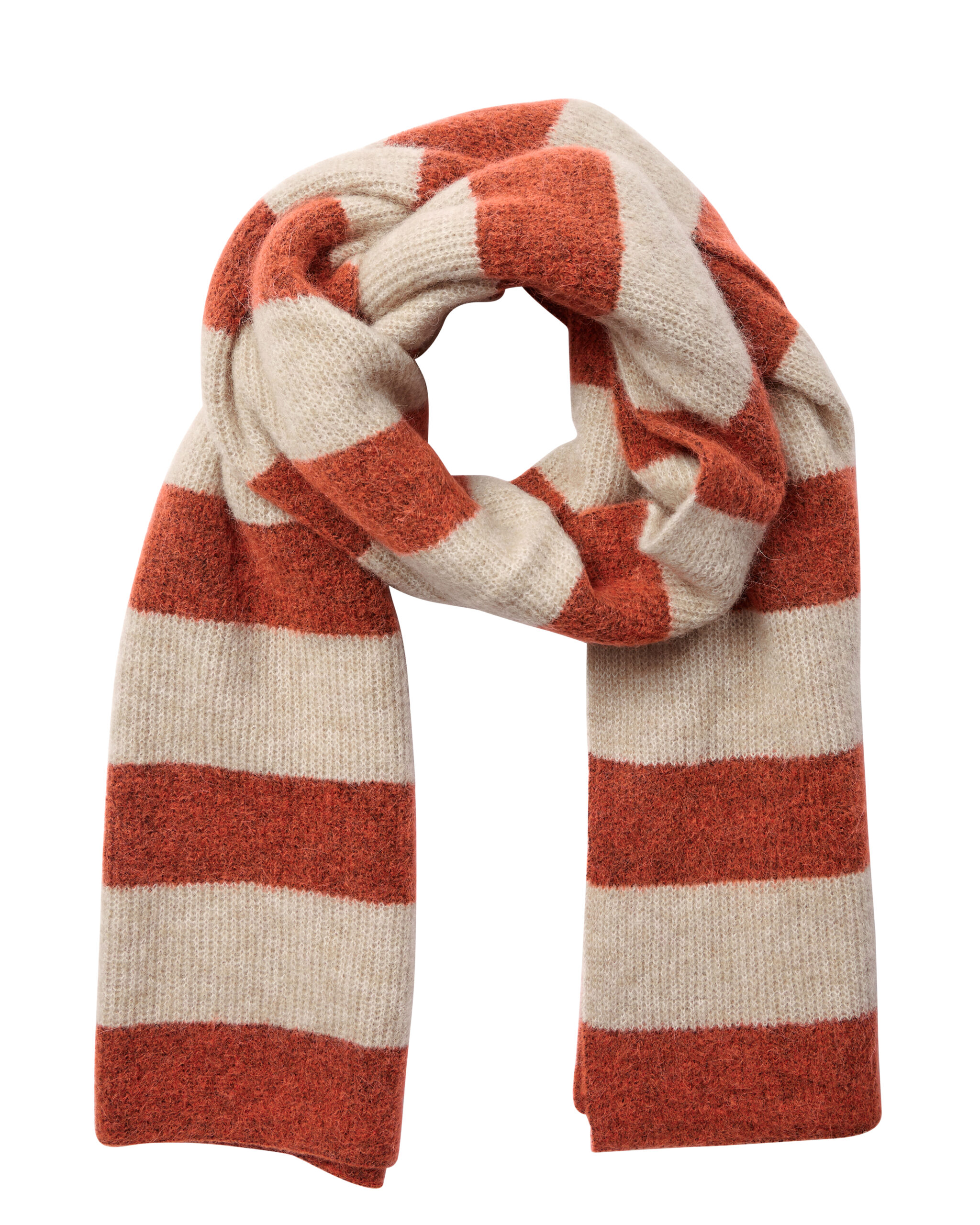 Mos Mosh Thora Stripe Knit Scarf - Burnt Ochre