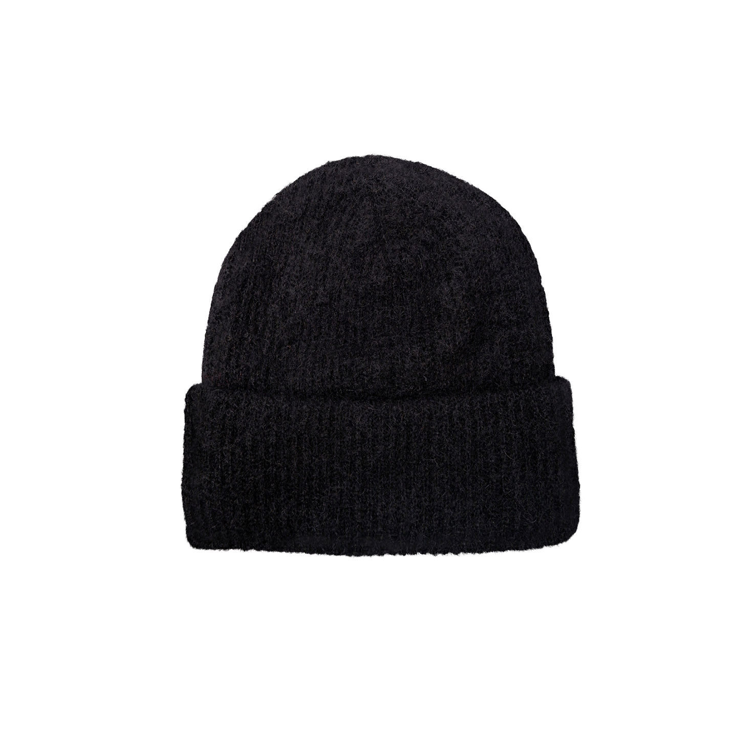 Black Colour Ginger Rib Hat - Black