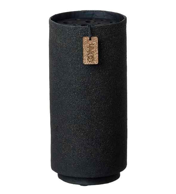 Lübech Living Wood'z Design Vase - Black Wood/Ash (11x24 cm)